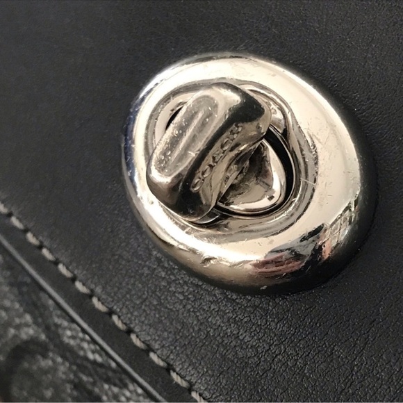 Coach Chain Crossbody In Metallic Signature Canvas And Leather With Turnlock - Picture 2 of 16